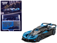 MINI GT 1:64 Bugatti Bolide in Presentation Blue with carbon-look detailing.