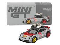 Porsche 911 Dakar #19 "Uncle Rally" Gray with Graphics and Roof Rack Limited Edition 1/64 Diecast Model Car by Mini GT image 4