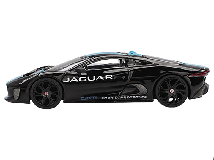 Jaguar C-X75 Black with Light Blue Stripe Limited Edition 1/64 Diecast Model Car by Mini GT image 2