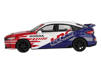 Honda Civic TYPE R "2024 Pace Car HRC" White with Red and Blue Graphics Limited Edition 1/64 Diecast Model Car by Mini GT image 2