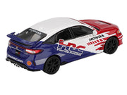 Honda Civic TYPE R "2024 Pace Car HRC" White with Red and Blue Graphics Limited Edition 1/64 Diecast Model Car by Mini GT image 3