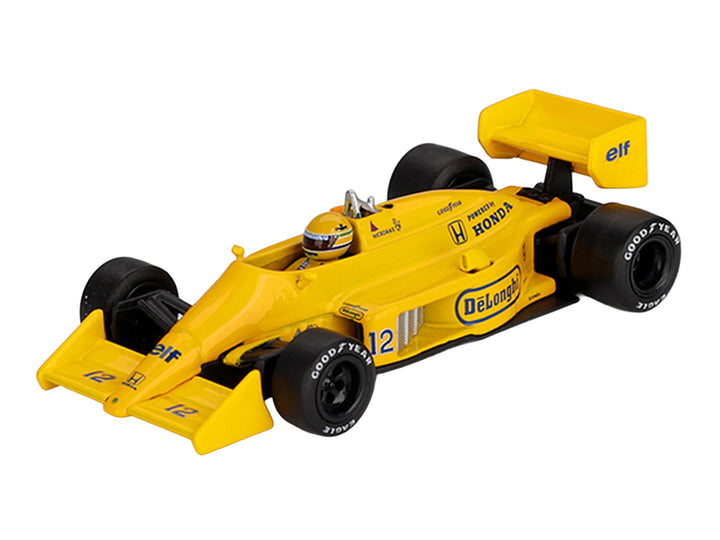 Lotus 99T #12 Ayrton Senna Winner Formula One F1 "Monaco GP" (1987) with Driver Figure Limited Edition 1/64 Die Cast Model Car by Mini GT image 2