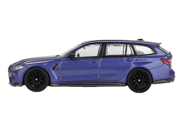 BMW M3 Competition Touring Portimao Blue Metallic with Black Top 1/64 Diecast Model Car by Mini GT image 2