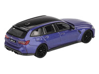 BMW M3 Competition Touring Portimao Blue Metallic with Black Top 1/64 Diecast Model Car by Mini GT image 3