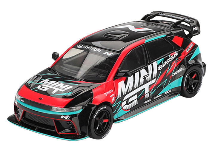 Hyundai Ioniq 5N RS-01T "Mini GT" Black with Graphics "2025 Tokyo Auto Salon" Limited Edition 1/64 Diecast Model Car by Mini GT image 2