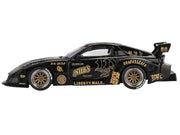 Mazda RX-7 LB-Super Silhouette "FD-NILES" Black with Gold Graphics Limited Edition 1/64 Diecast Model Car by Mini GT image 2