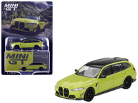 MINI GT 1:64 BMW M3 M Performance Touring in Sao Paulo Yellow with black roof.