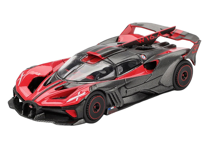 Bugatti Bolide Red and Carbon Fiber Limited Edition 1/64 Diecast Model Car by Mini GT image 2