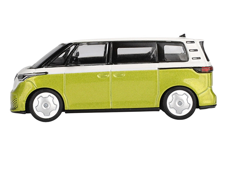 Volkswagen ID. Buzz Van Pomelo Yellow Metallic and Candy White Limited Edition 1/64 Diecast Model Car by Mini GT image 2
