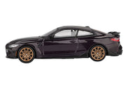 BMW M4 M-Performance Daytona Violet Metallic with Carbon Top Limited Edition 1/64 Diecast Model Car by Mini GT image 2
