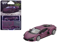 MINI GT 1:64 Lamborghini Revuelto in Viola 30th matte purple metallic.