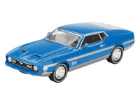 Ford Mustang Mach 1 Grabber Blue with Silver Stripes Limited Edition 1/64 Diecast Model Car by Mini GT image 2
