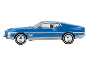 Ford Mustang Mach 1 Grabber Blue with Silver Stripes Limited Edition 1/64 Diecast Model Car by Mini GT image 3