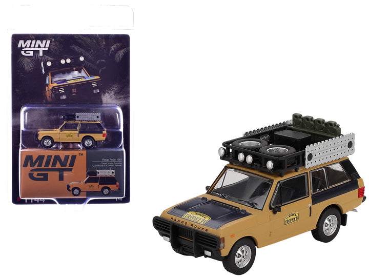 Range Rover with Roofrack "West Germany 1" Christian Swoboda - Knuth Mentel Winner "Camel Trophy Sumatra" (1981) Limited Edition 1/64 Diecast Model Car by Mini GT
