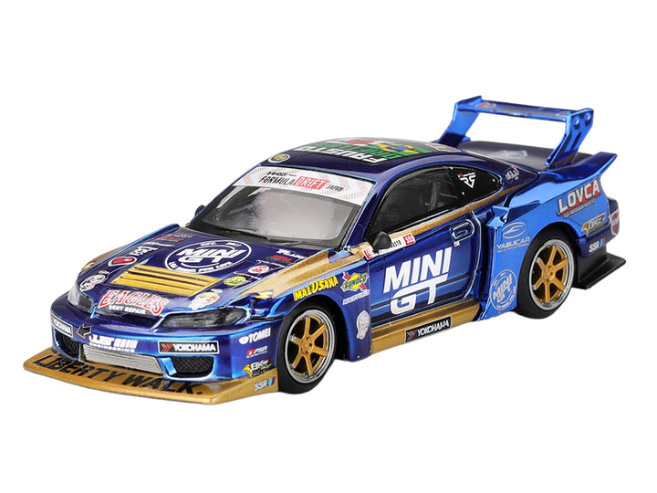 Nissan Silvia (S15) LB-Super Silhouette RHD (Right Hand Drive) #555 Yukio Fausto "Team MINI GT Liberty Walk" "Formula Drift Japan" (2025) Limited Edition 1/64 Diecast Model Car by Mini GT image 2