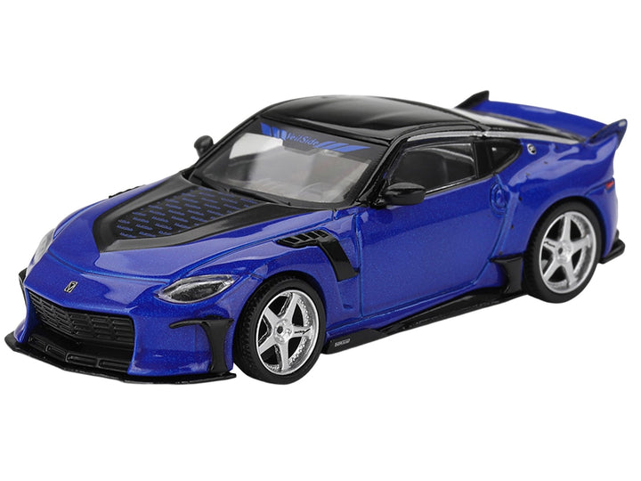 Nissan Z VeilSide FFZ400 Seiran Blue Metallic with Black Top Limited Edition 1/64 Diecast Model Car by Mini GT image 2