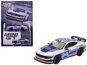 Ford Mustang Dark Horse #24 "Ford Performance Racing School" White with Red and Blue Graphics Limited Edition 1/64 Diecast Model Car by Mini GT