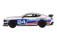 Ford Mustang Dark Horse #24 "Ford Performance Racing School" White with Red and Blue Graphics Limited Edition 1/64 Diecast Model Car by Mini GT image 3