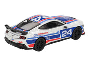 Ford Mustang Dark Horse #24 "Ford Performance Racing School" White with Red and Blue Graphics Limited Edition 1/64 Diecast Model Car by Mini GT image 4