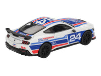 Ford Mustang Dark Horse #24 "Ford Performance Racing School" White with Red and Blue Graphics Limited Edition 1/64 Diecast Model Car by Mini GT image 4