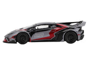 Lamborghini Huracan GT LB-WORKS "RONIN" Gray Metallic with Black and Red Graphics 1/64 Diecast Model Car by Mini GT image 3