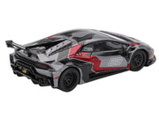 Lamborghini Huracan GT LB-WORKS "RONIN" Gray Metallic with Black and Red Graphics 1/64 Diecast Model Car by Mini GT image 4