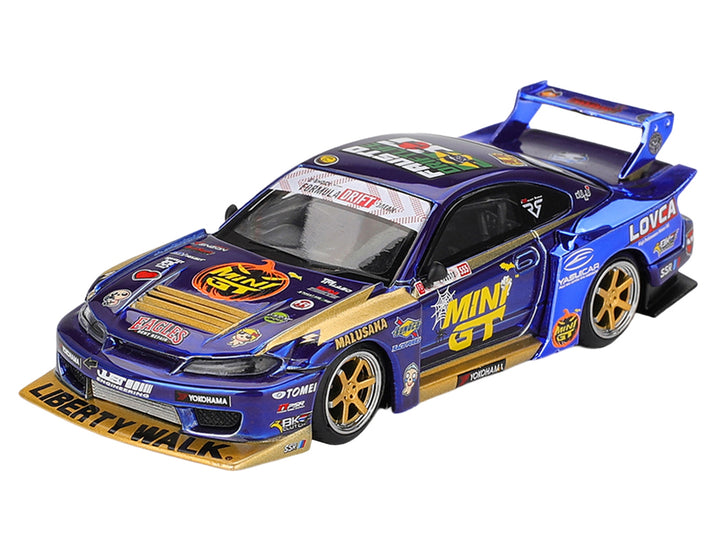 Nissan Silvia (S15) LB-Super Silhouette RHD (Right Hand Drive) #555 Yukio Fausto "Team MINI GT Liberty Walk" Halloween Special "Formula Drift Japan" (2025) Limited Edition 1/64 Diecast Model Car by Mini GT image 2