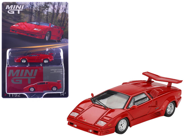 MINI GT 1:64 Lamborghini Countach 25th Anniversary in red.