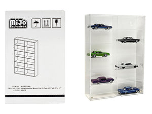 Showcase 12 Car Display Case Wall Mount with White Back Panel "Mijo Exclusives" for 1/64 Scale Models