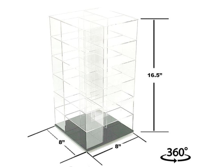 Acrylitower Showcase Large 24 Car Display Desktop Spinner with Cover Clear "Mijo Exclusives" for 1/64 Scale Models image 2
