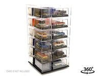 Acrylitower Showcase Large 24 Car Display Desktop Spinner with Cover Clear "Mijo Exclusives" for 1/64 Scale Models image 3