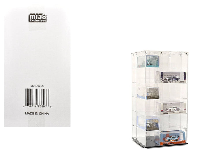 Acrylitower Showcase Large 24 Car Display Desktop Spinner with Cover Clear "Mijo Exclusives" for 1/64 Scale Models image 4