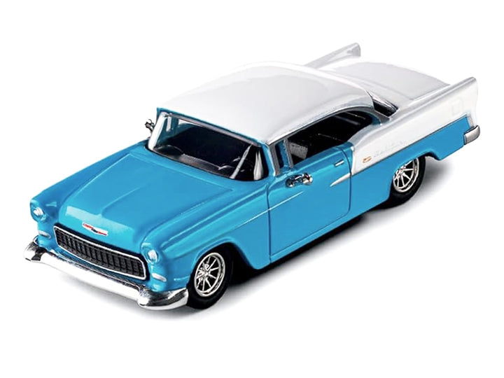 1955 Chevrolet Bel Air Blue and White "Collection" Series 1/64 Diecast Model Car by Majorette image 2
