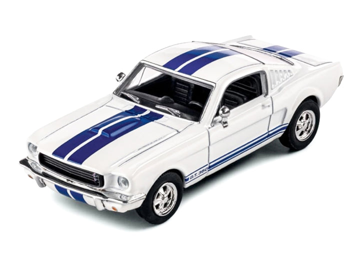 1965 Shelby GT350 White with Blue Stripes "Collection" Series 1/64 Diecast Model Car by Majorette image 2