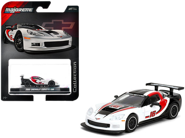 Majorette 2005 Chevrolet Corvette C6R 16 white black red 1:64 MJ8505001012, product image 1