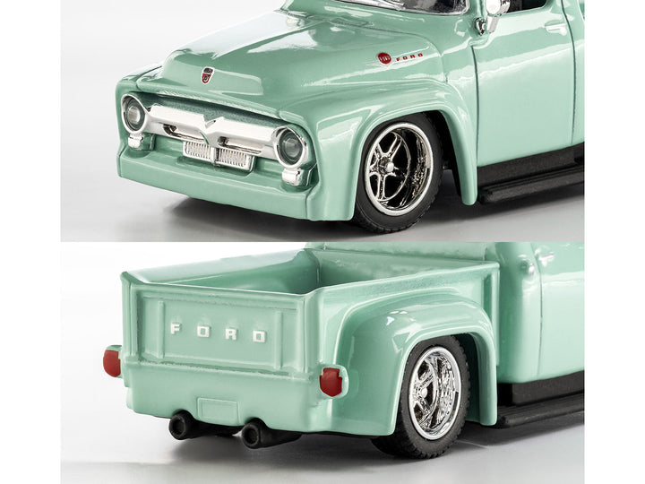 1956 Ford F-100 Pickup Truck Light Green "Collection" Series 1/64 Diecast Model Car by Majorette image 2