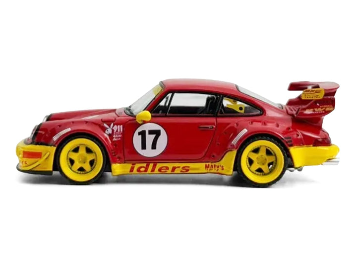 RWB 964 #17 "Idlers Club" Red with Yellow Accents 1/64 Diecast Model Car by Model Model image 2