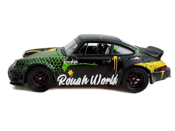 RWB 964 "Kimera-Rough World" Black with Graphics 1/64 Diecast Model Car by Model Model image 2