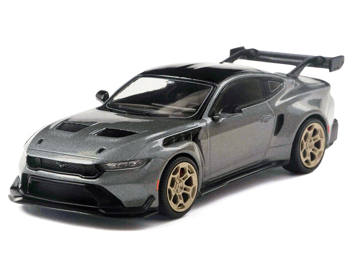 2025 Ford Mustang GTD Gray Metallic with Black Top 1/43 Diecast Model by IXO Models image 2
