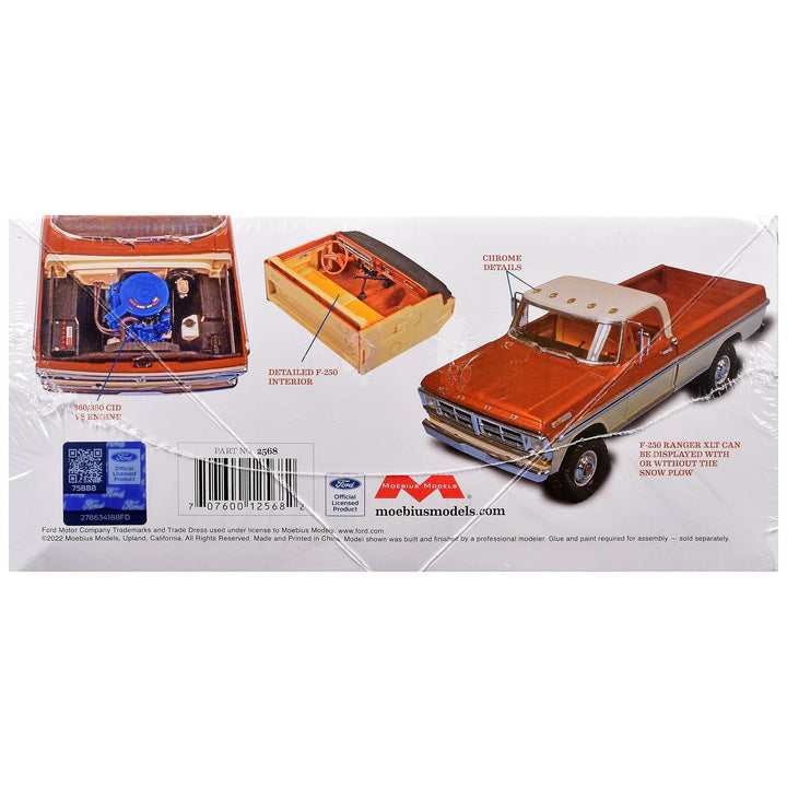 Skill 3 Model Kit 1972 Ford F-250 Ranger XLT Pickup Truck with Snow Plow 1/25 Scale Model by Moebius image 2