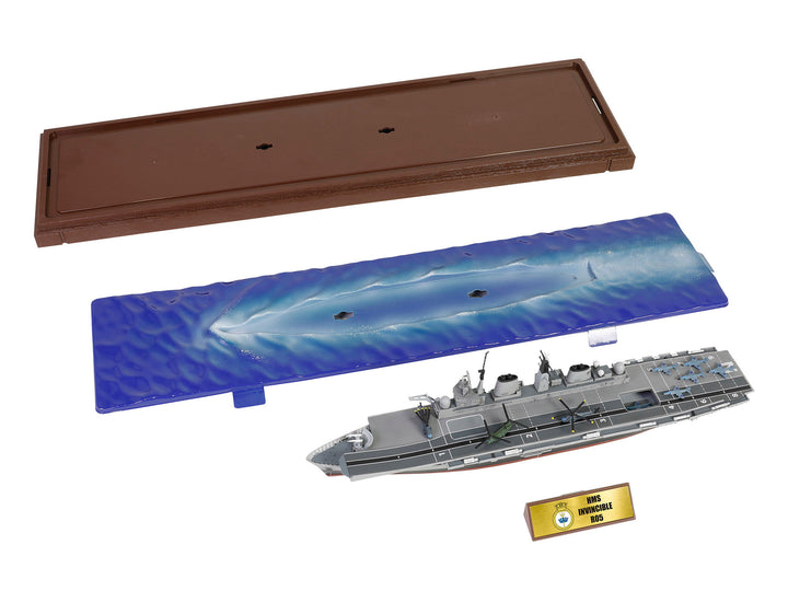 British HMS Invincible (R05) Aircraft Carrier Waterline Edition "Falklands War" (1982) British Royal Navy "Battleship" Series 1/700 Diecast Model by Metal Proud image 2