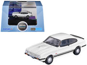 Ford Capri Mk3 RHD (Right Hand Drive) Diamond White with Black Stripes 1/148 (N) Scale Diecast Model Car by Oxford Diecast