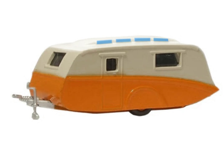 Caravan Trailer Cream and Orange 1/148 (N) Scale Diecast Model Car by Oxford Diecast image 2