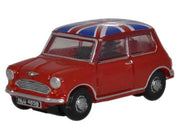 Austin Mini RHD (Right Hand Drive) Tartan Red with Union Jack Top 1/148 (N) Scale Diecast Model Car by Oxford Diecast image 2