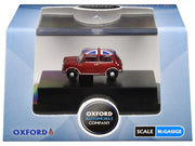 Austin Mini RHD (Right Hand Drive) Tartan Red with Union Jack Top 1/148 (N) Scale Diecast Model Car by Oxford Diecast image 3