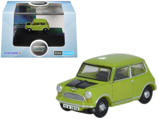 Mini Cooper Lime Green with Matt Black Hood 1/148 (N) Scale Diecast Model Car by Oxford Diecast