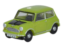 Mini Cooper Lime Green with Matt Black Hood 1/148 (N) Scale Diecast Model Car by Oxford Diecast image 2