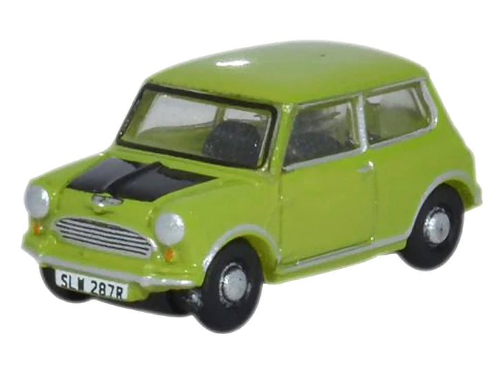 Mini Cooper Lime Green with Matt Black Hood 1/148 (N) Scale Diecast Model Car by Oxford Diecast image 2