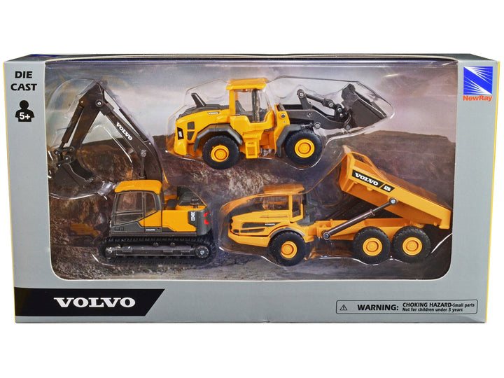 "Volvo Construction Vehicles" Set of 3 pieces Diecast Models by New Ray image 2