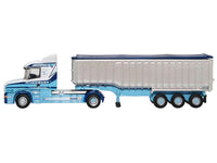 Scania T-Cab Truck RHD (Right Hand Drive) with Covered Dump Trailer "Tinnelly" White with Blue Graphics 1/148 (N) Scale Diecast Model Car by Oxford Diecast image 2